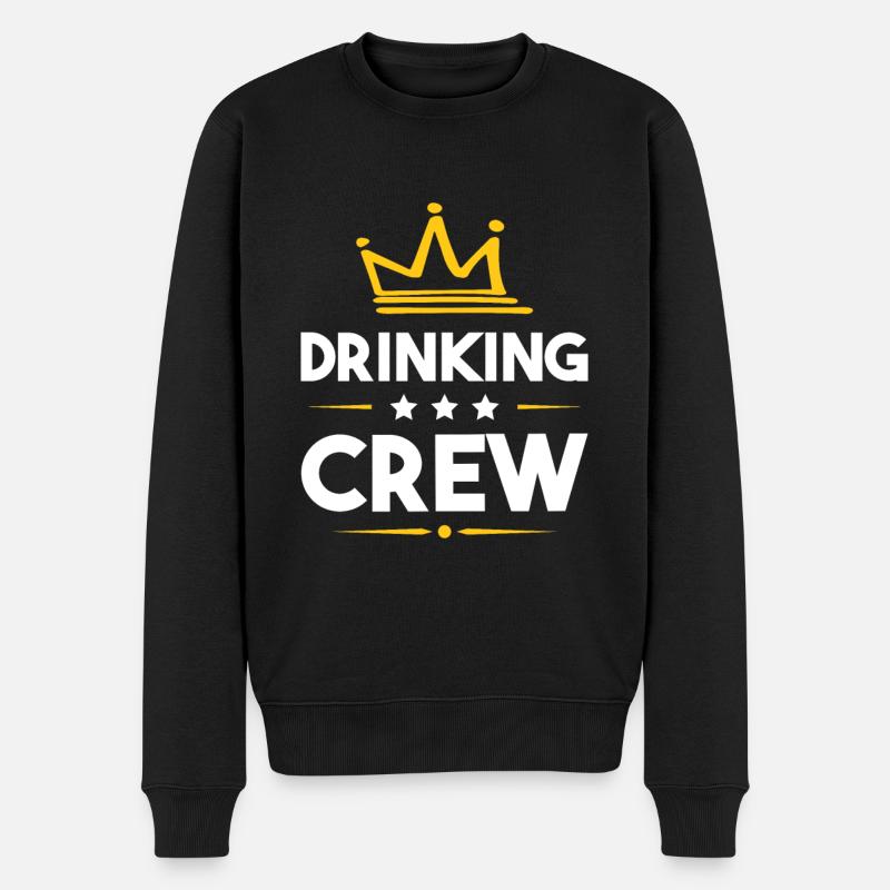 Drinking Crew - Männer Premium Bio Pullover - Schwarz