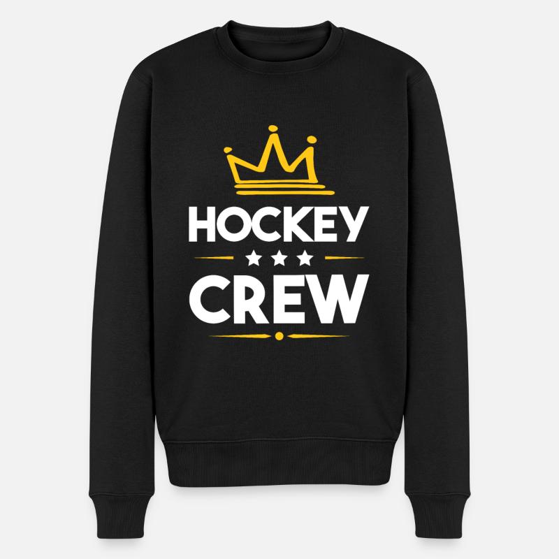 Hockey Crew - Männer Premium Bio Pullover - Schwarz