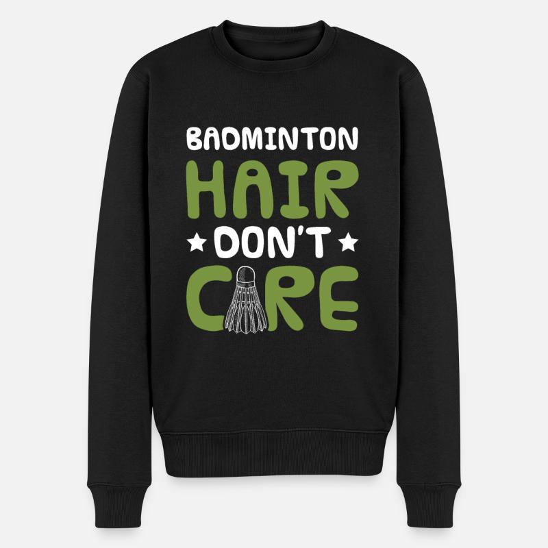 badminton lustiger spruch - Männer Premium Bio Pullover - Schwarz