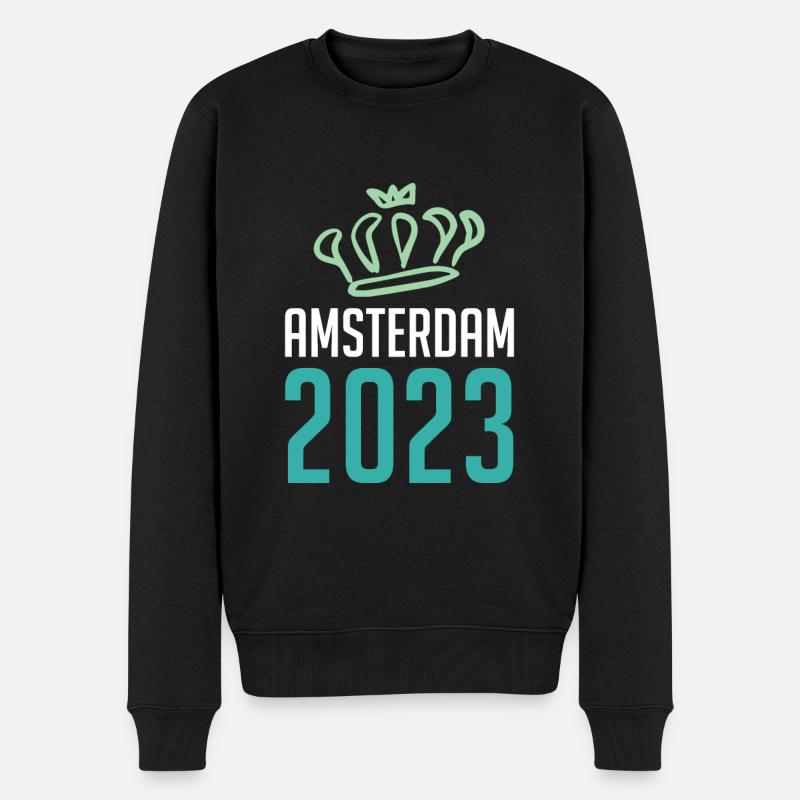 Amsterdam 2023 Couronne - Pull Premium bio Homme - noir