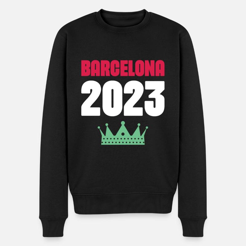 Barcelone 2023 Couronne - Pull Premium bio Homme - noir