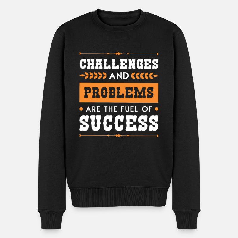erfolg sieg problem - Männer Premium Bio Pullover - Schwarz