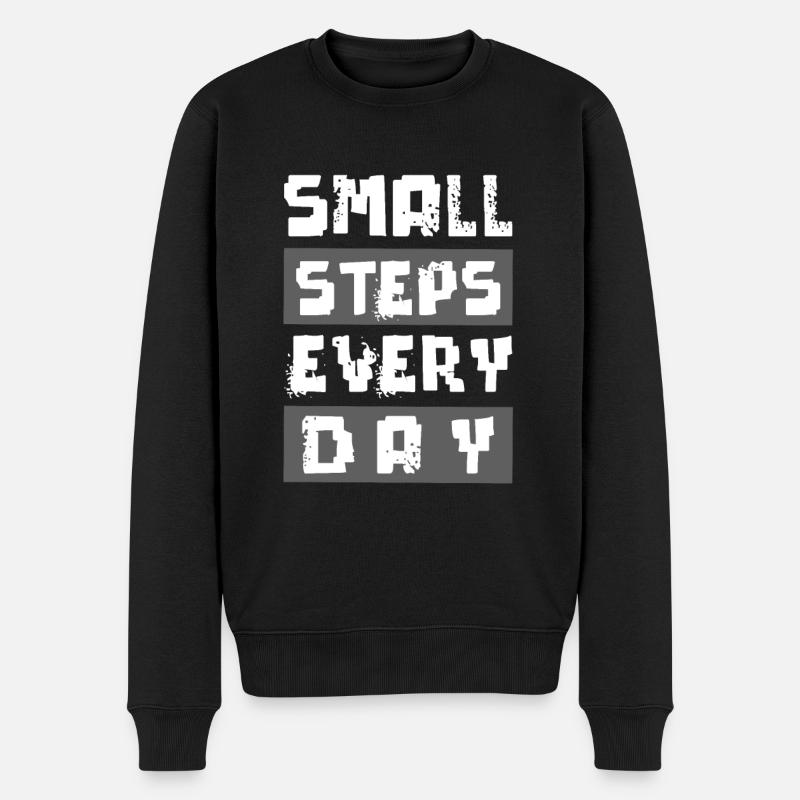 erfolg kleine schritte - Männer Premium Bio Pullover - Schwarz