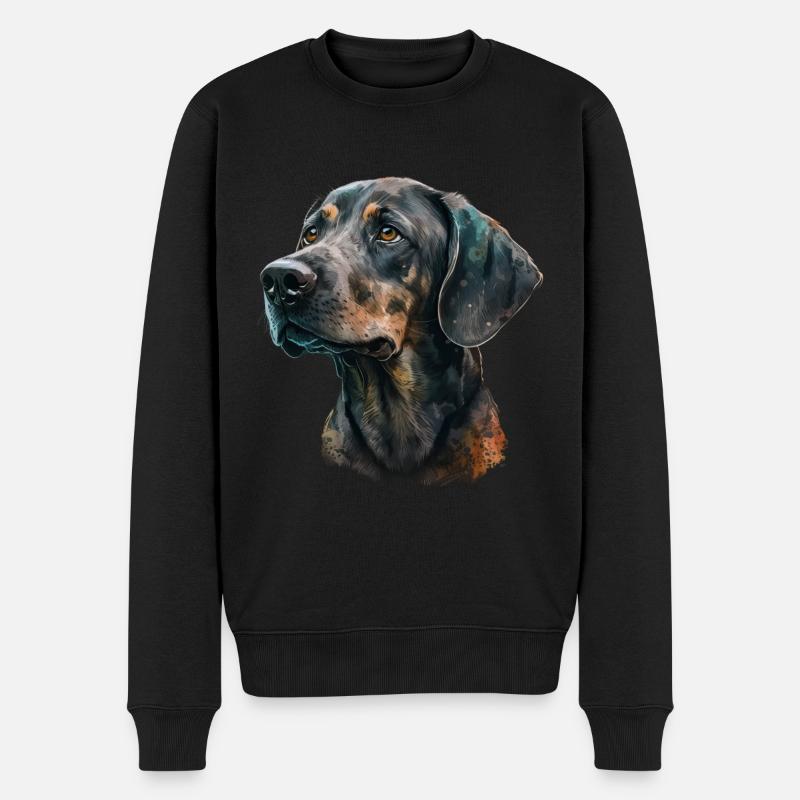 Plott Hound Porträt - Männer Premium Bio Pullover - Schwarz