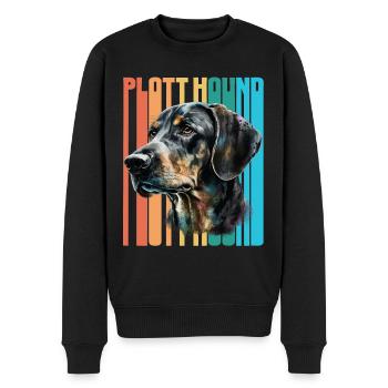 Plott Hound Retro Vintage - Männer Premium Bio Pullover - Schwarz - Vorne - Nico (187cm)