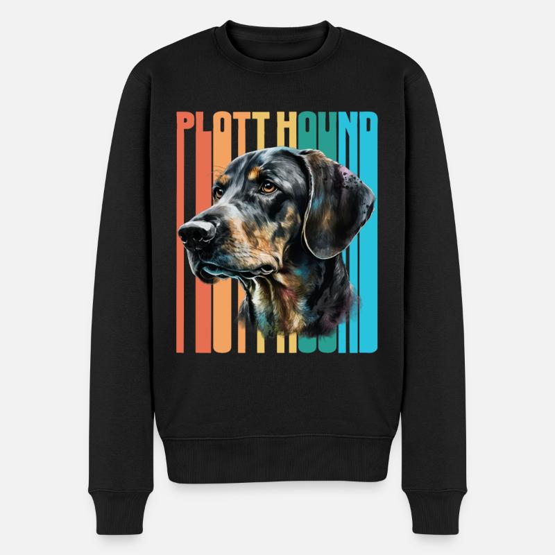 Plott Hound Retro Vintage - Männer Premium Bio Pullover - Schwarz