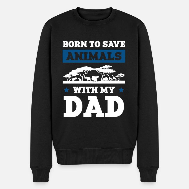 Papa bien-être animal - Pull Premium bio Homme - noir