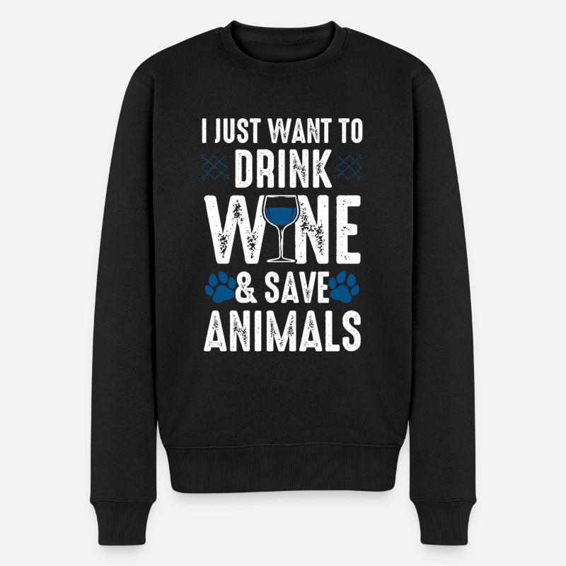 Vin de bien-être animal - Pull Premium bio Homme - noir