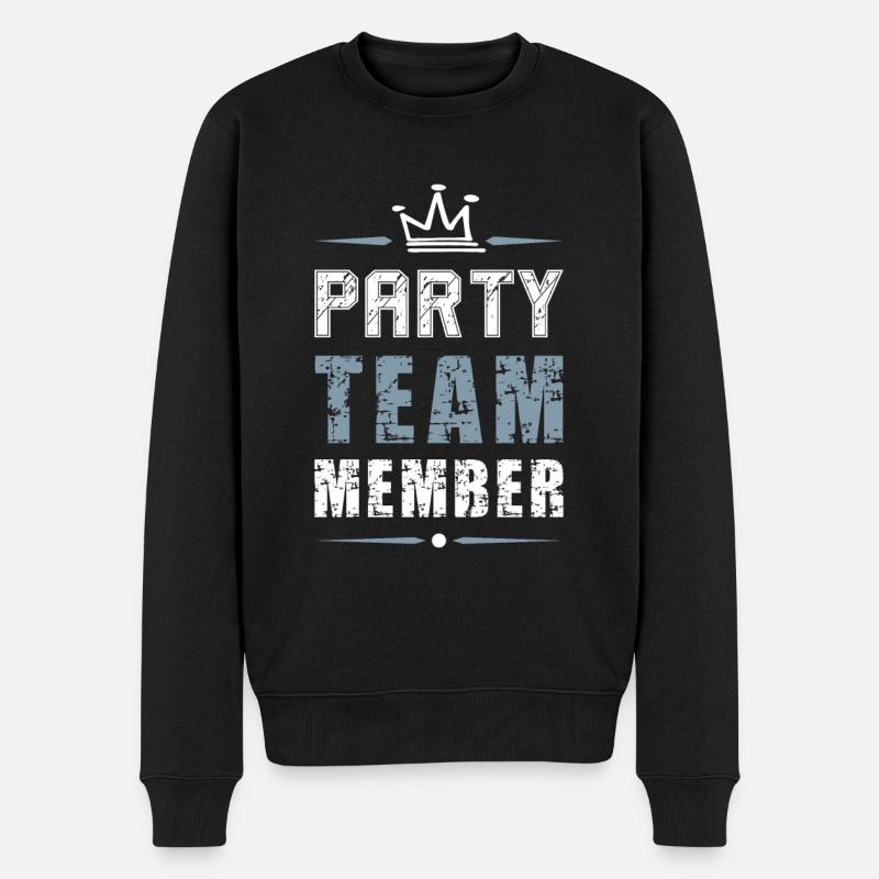 Party Team - Männer Premium Bio Pullover - Schwarz