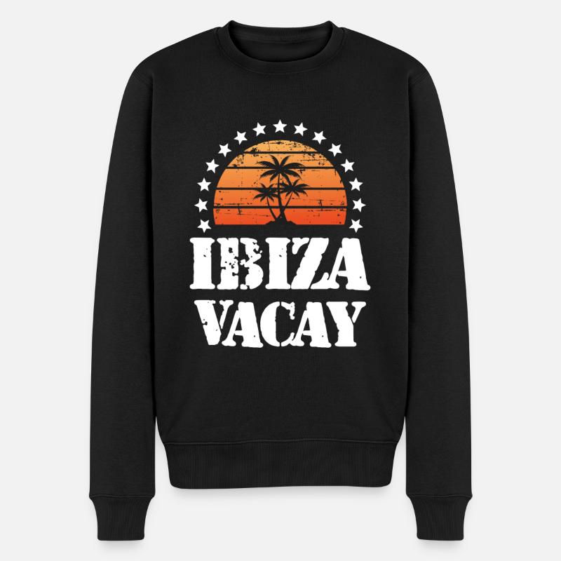 Ibiza Urlaub - Männer Premium Bio Pullover - Schwarz