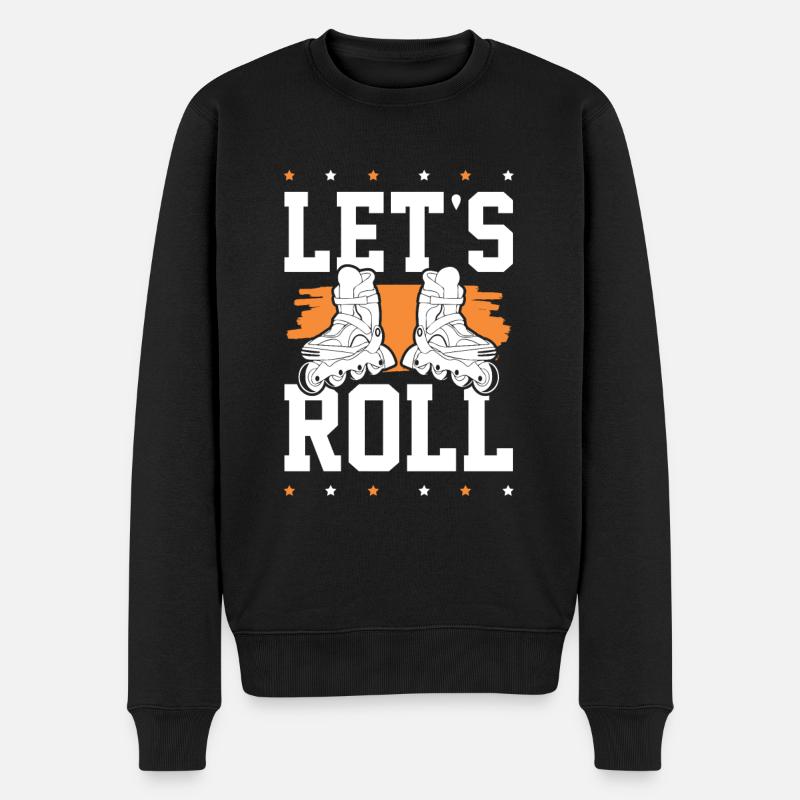 skate lets roll - Männer Premium Bio Pullover - Schwarz