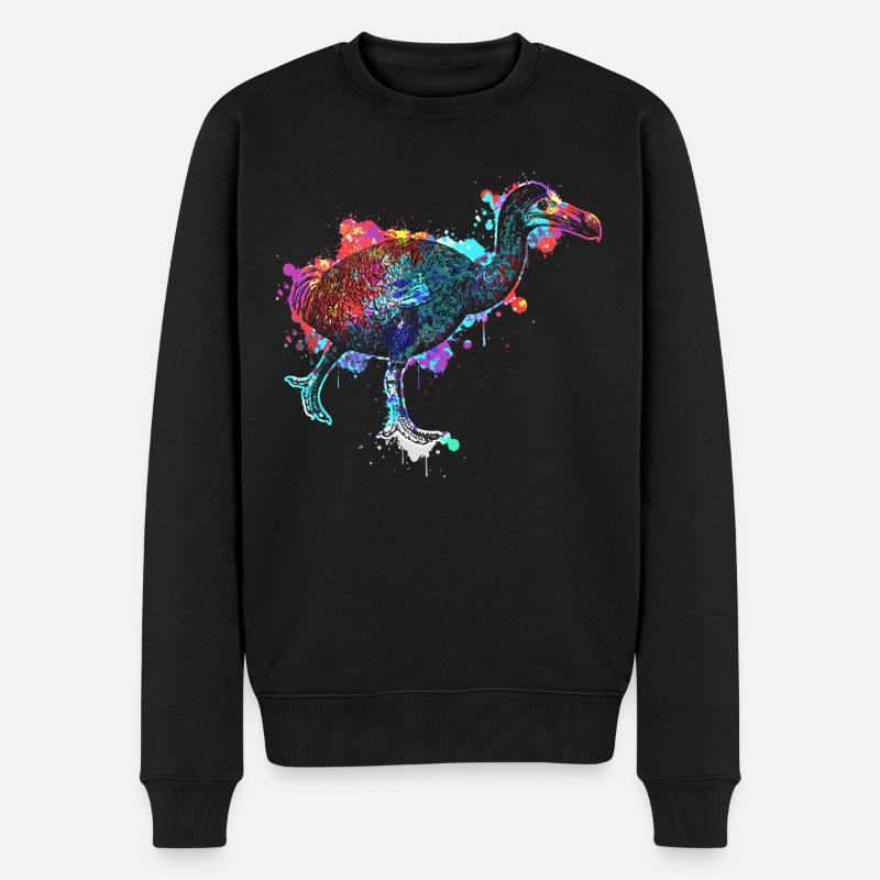 Dodo - ausgestorbener flugunfähiger Vogel - Männer Premium Bio Pullover - Schwarz