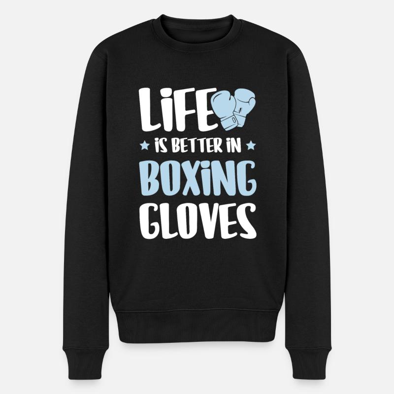 boxer boxhandschuhe - Männer Premium Bio Pullover - Schwarz