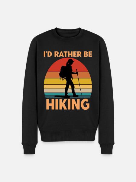 Female Hiker Id Rather Be Hiking - Men's Premium Organic Jumper - black