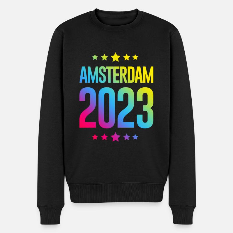 Amsterdam 2023 - Männer Premium Bio Pullover - Schwarz