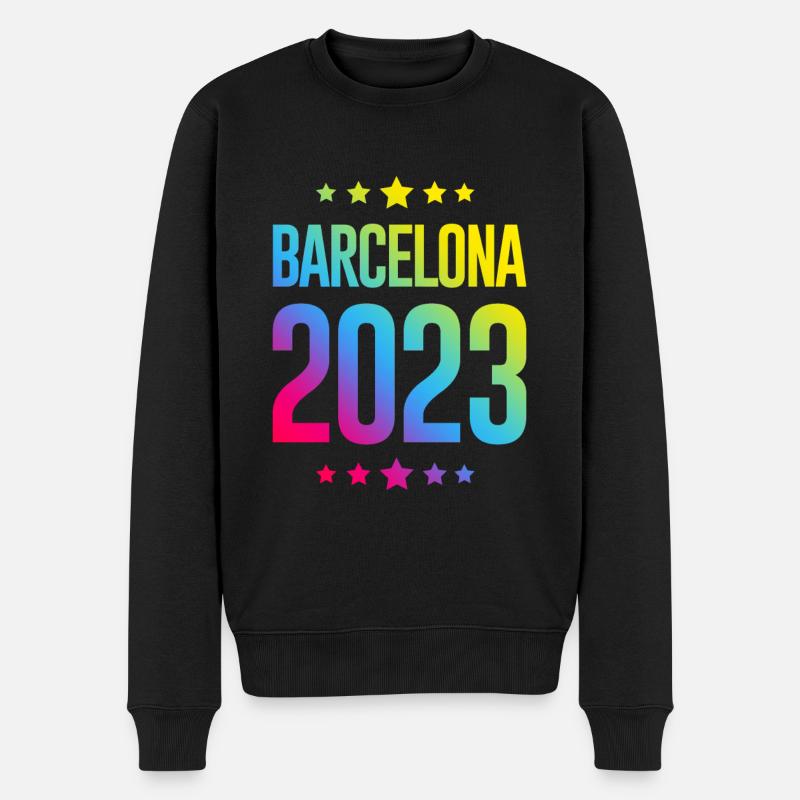 Barcelona 2023 - Männer Premium Bio Pullover - Schwarz