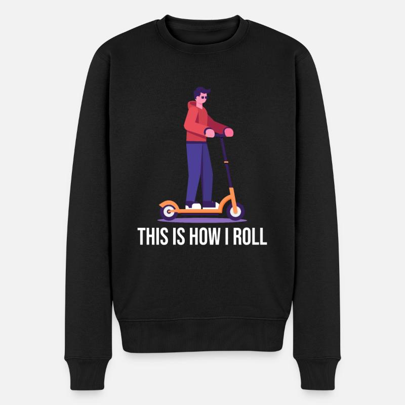 Rollerfahren So rolle ich - Männer Premium Bio Pullover - Schwarz