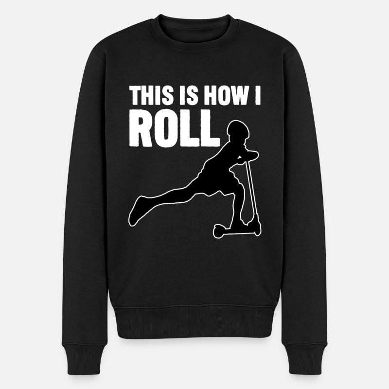 Rollerfahren So rolle ich - Männer Premium Bio Pullover - Schwarz