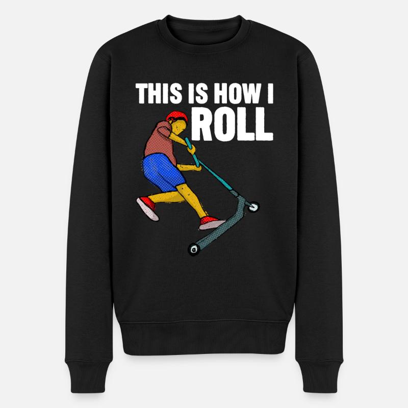 Rollerfahren So rolle ich - Männer Premium Bio Pullover - Schwarz