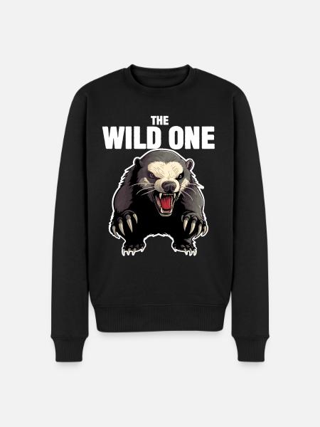 Honigdachs Der Wilde - Männer Premium Bio Pullover - Schwarz