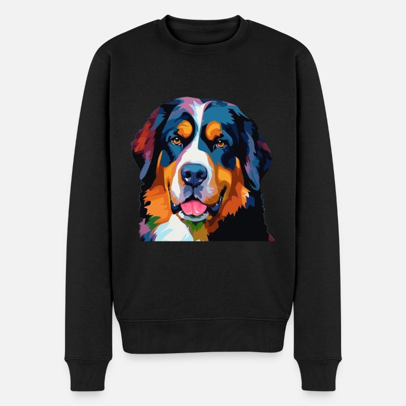 Berner Sennenhund Bunt - Männer Premium Bio Pullover - Schwarz