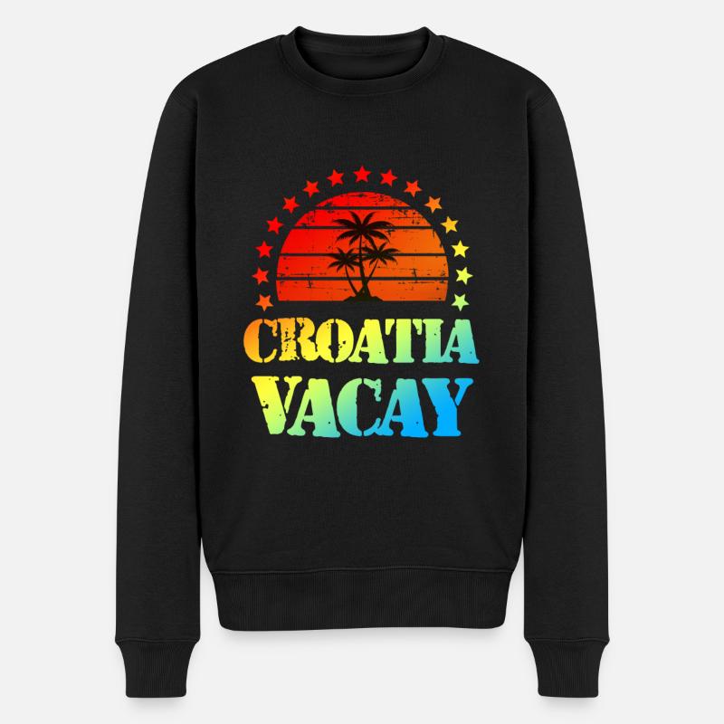 Vacances Croatie - Pull Premium bio Homme - noir