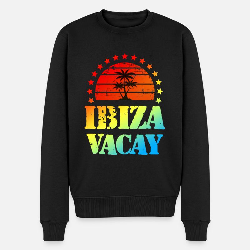 Ibiza Urlaub - Männer Premium Bio Pullover - Schwarz
