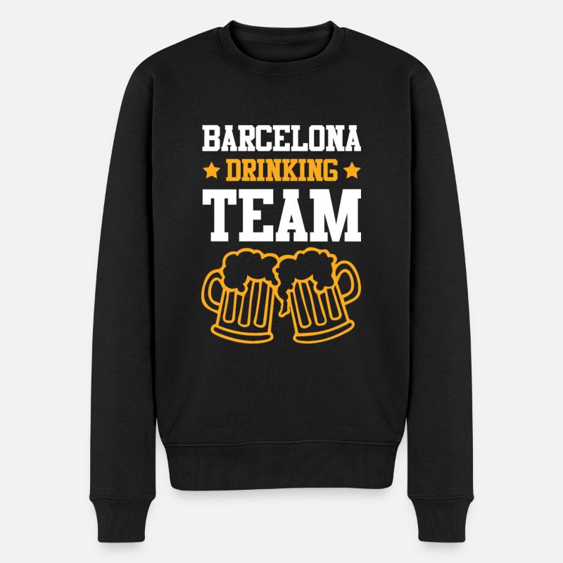 Barcelona Drinking Team - Männer Premium Bio Pullover - Schwarz
