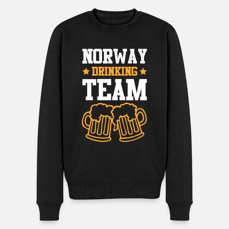 Norwegen Drinking Team - Männer Premium Bio Pullover - Schwarz