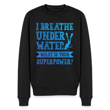 tauchen superpower - Männer Premium Bio Pullover - Schwarz - Vorne - Nico (187cm)