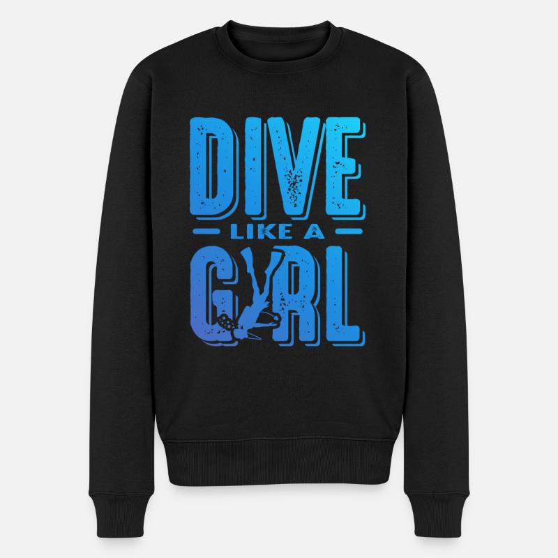 Plongeuse Fille - Pull Premium bio Homme - noir