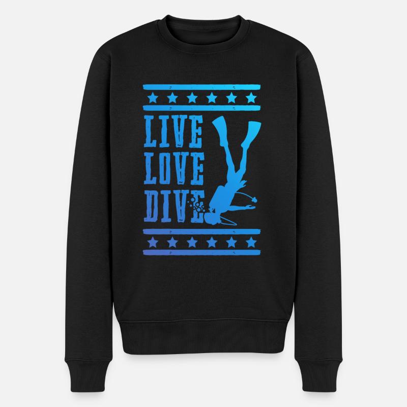 Vie, Amour, Plongée - Pull Premium bio Homme - noir