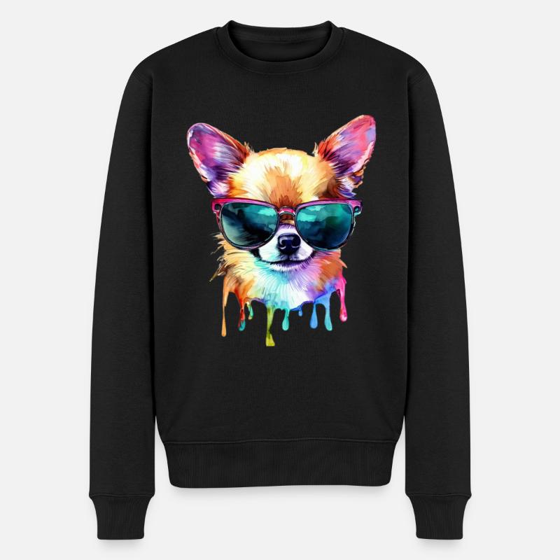 Chihuahua - Männer Premium Bio Pullover - Schwarz