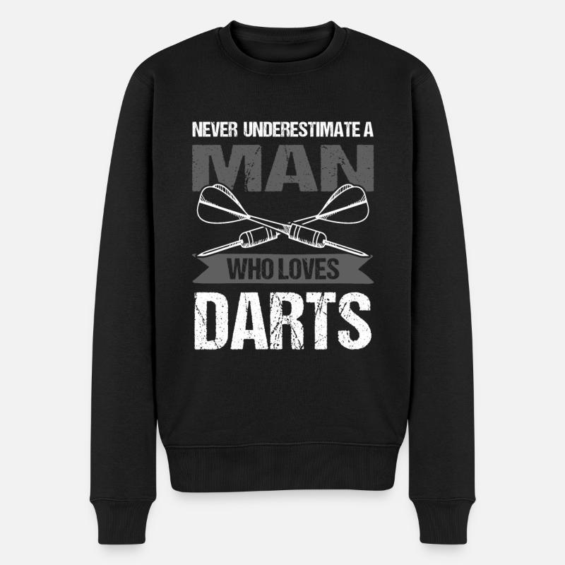 mann dart liebe - Männer Premium Bio Pullover - Schwarz