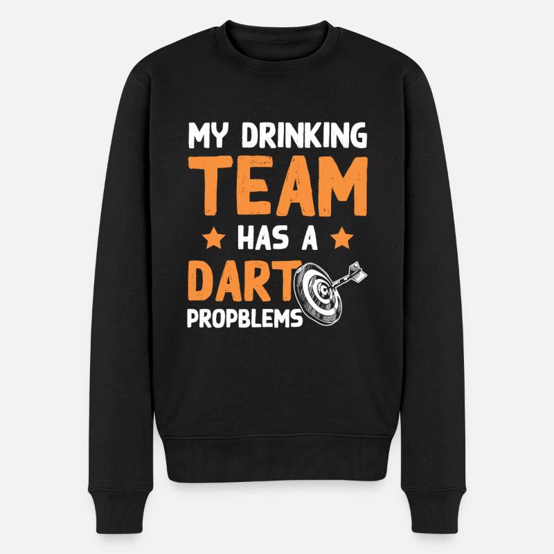 dart team - Männer Premium Bio Pullover - Schwarz