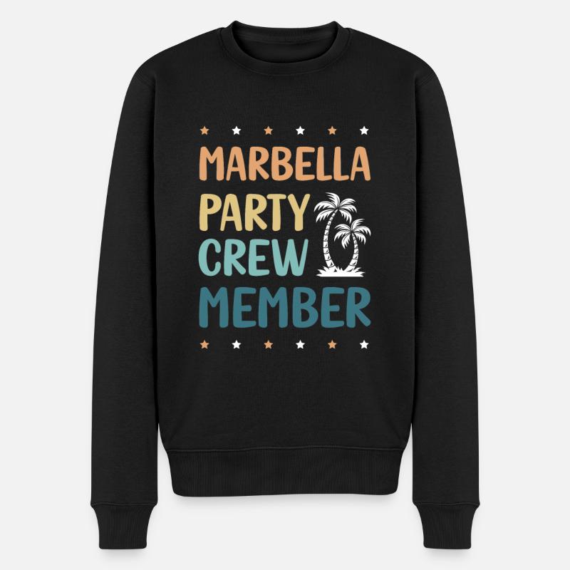 Marbella Party Crew - Männer Premium Bio Pullover - Schwarz