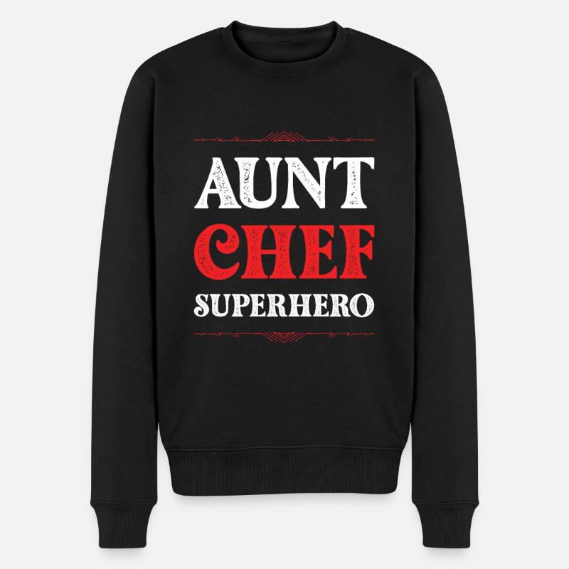 Tante Chef Superheld - Männer Premium Bio Pullover - Schwarz