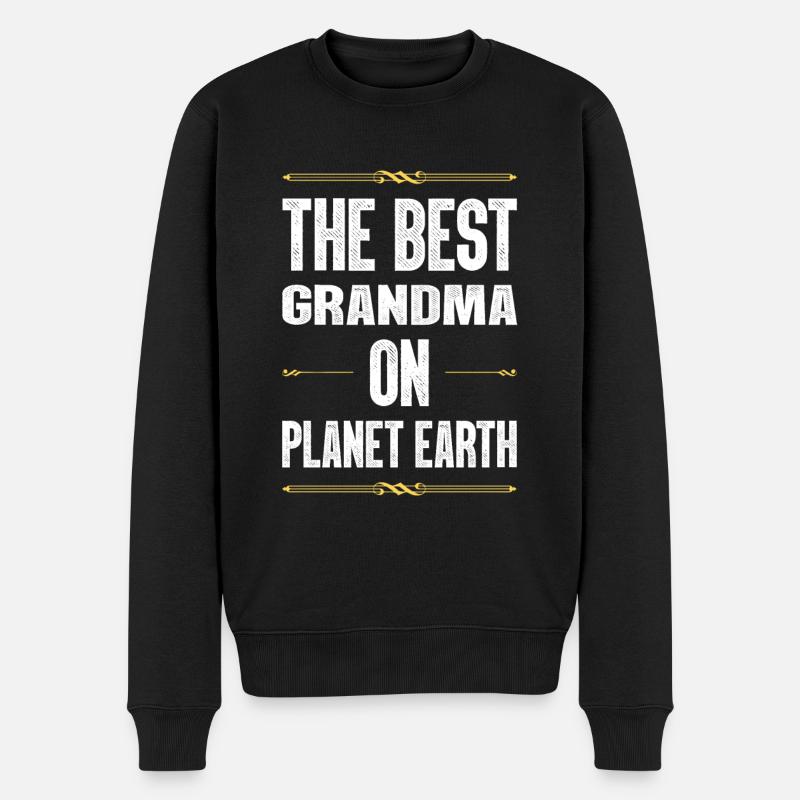 Beste Oma Spruch - Männer Premium Bio Pullover - Schwarz