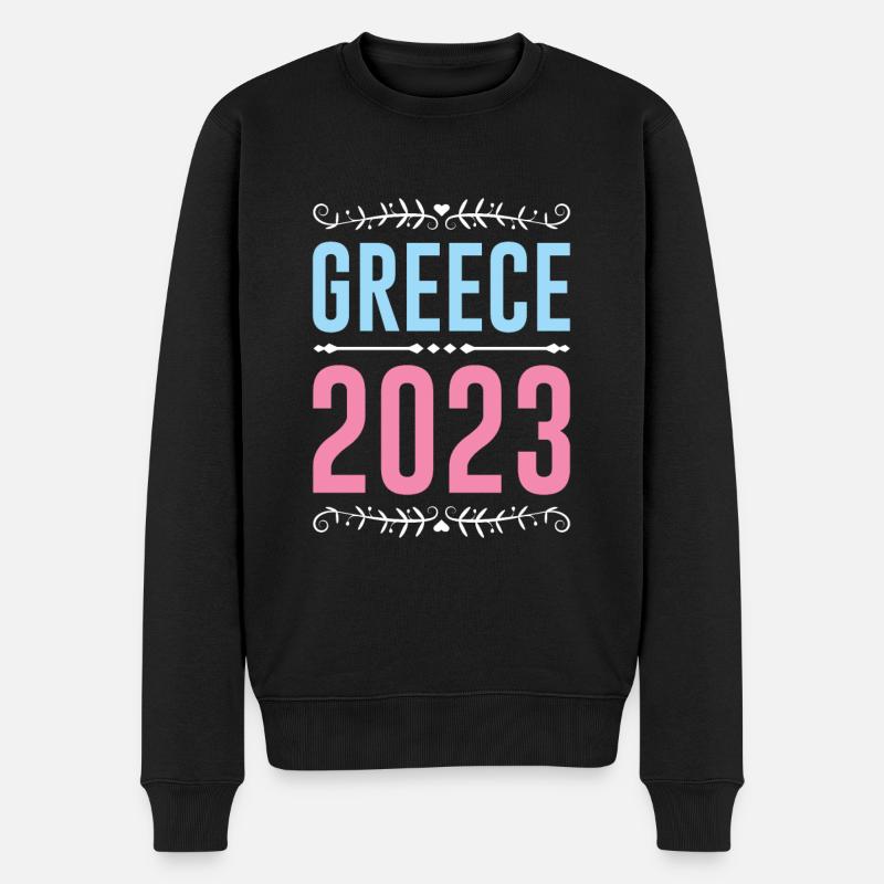 Greece 2023 - Männer Premium Bio Pullover - Schwarz