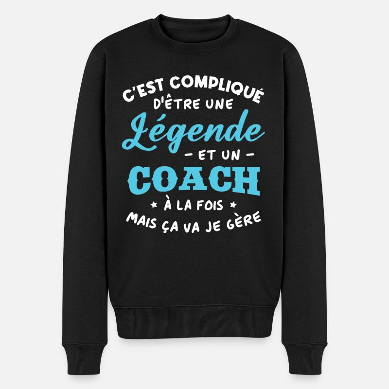 Légende et Coach - Pull Premium bio Homme - noir