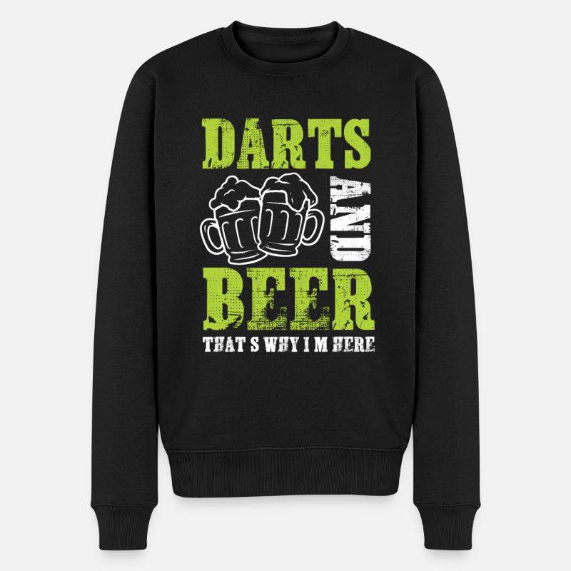 bier und dart - Männer Premium Bio Pullover - Schwarz