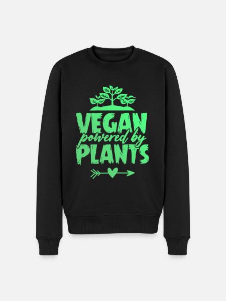 vegan pflanze - Männer Premium Bio Pullover - Schwarz