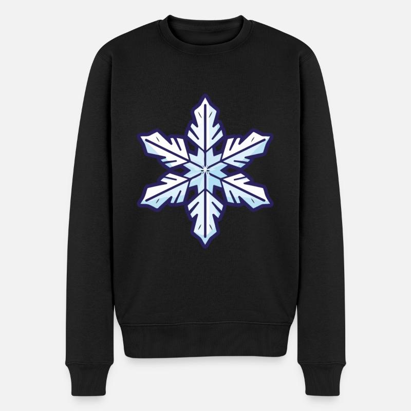 Schneeflocke Icon Winter - Männer Premium Bio Pullover - Schwarz