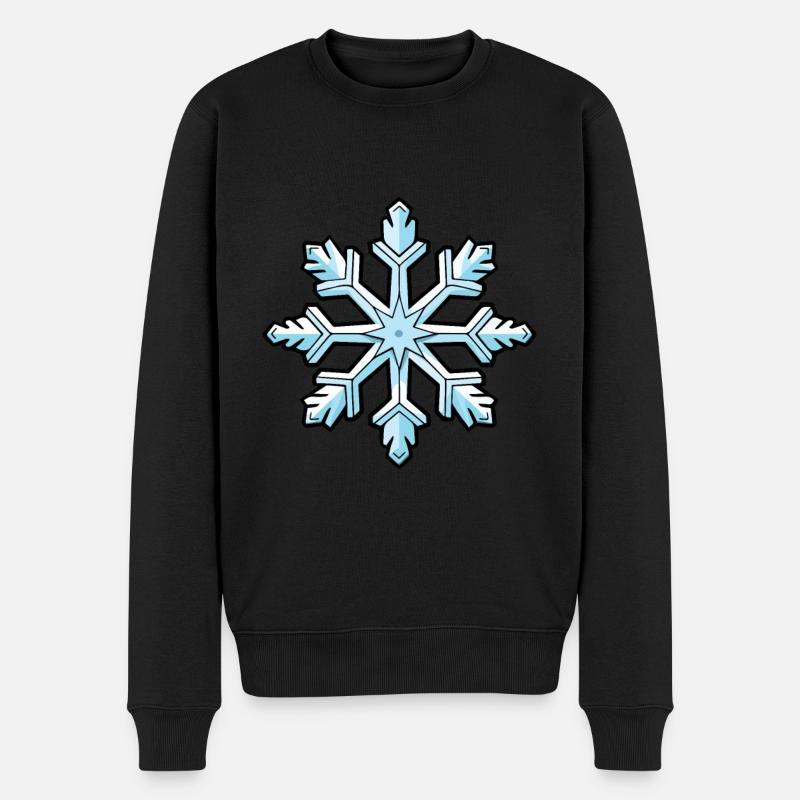 Flocon De Neige, Hiver, Neige - Pull Premium bio Homme - noir