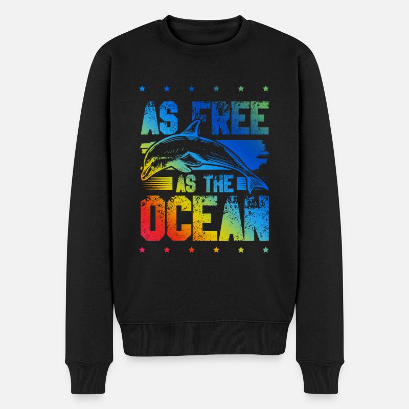 Les dauphins sauvent l’océan - Pull Premium bio Homme - noir