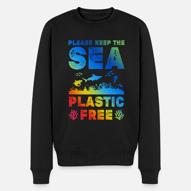 Le plastique sauve l’océan - Pull Premium bio Homme - noir