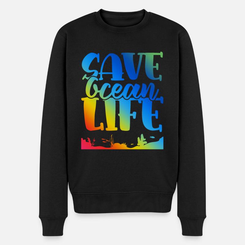 Sauvez la vie de l’océan - Pull Premium bio Homme - noir