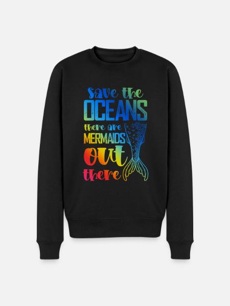 Save the Ocean Mermaid - Men's Premium Organic Jumper - black