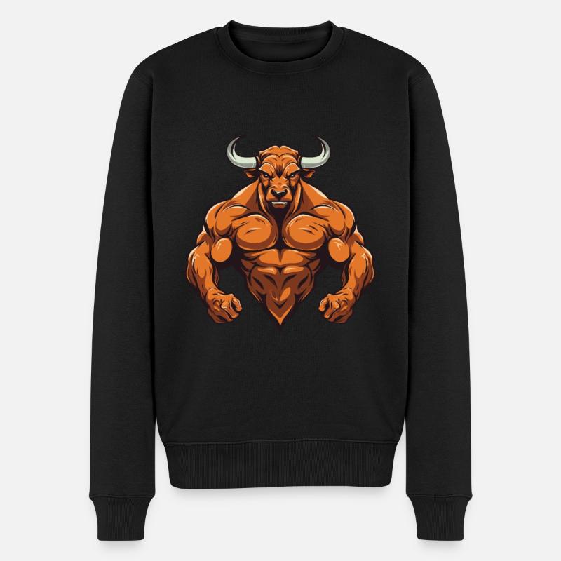 Bull Muscles Bête Musculation - Pull Premium bio Homme - noir