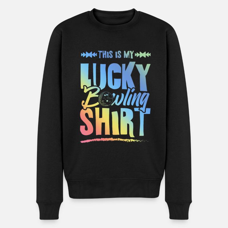 Bowling Glück - Männer Premium Bio Pullover - Schwarz